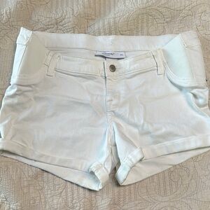 Liz Lange marterity White Jean Shorts with Rolled Hems